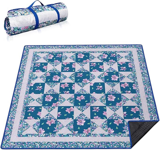 Extra Large Picnic Blankets Waterproof Foldable (80 "x 80") Beach Blanket Waterproof Sandproof,3-Layer Thicking Mat Outdoor Packable Camping Blanket