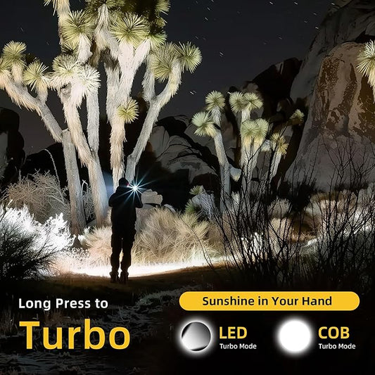 CLAKAP Rechargeable EDC Flashlight, 1200LM Keychain Flashlight with COB Floodlight, 11 Modes Magnetic Small Flashlight 90°Head Swivels Portable Mini Pocket Light with Clip for Camping, Outdoor, Gift