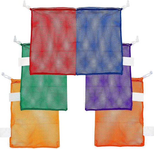 Champion Sports Mesh Equipment Bag – Heavy-Duty Nylon Drawstring Bag with Lock & ID Tag, Breathable Storage Sack for Balls, Swim Gear, Laundry & Toys, Multiple Sizes & Colors