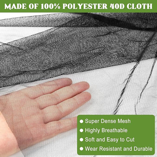Unves Mosquito Net, 39 x 10 Ft Mosquito Netting for Patio Insect Bird Netting for Garden Protection, Hexagonal Mesh Garden Net Breathable Plant Covers Protect Vegetables Fruits from Birds Bugs