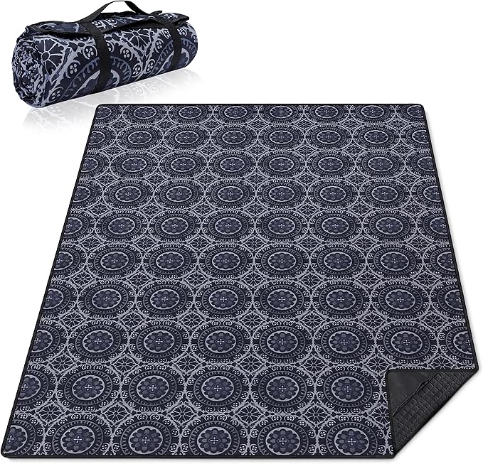 Extra Large Picnic Blankets Waterproof Foldable (60 "x 80") Beach Blanket Waterproof Sandproof,3-Layer Thicking Mat Outdoor Packable Camping Blanket