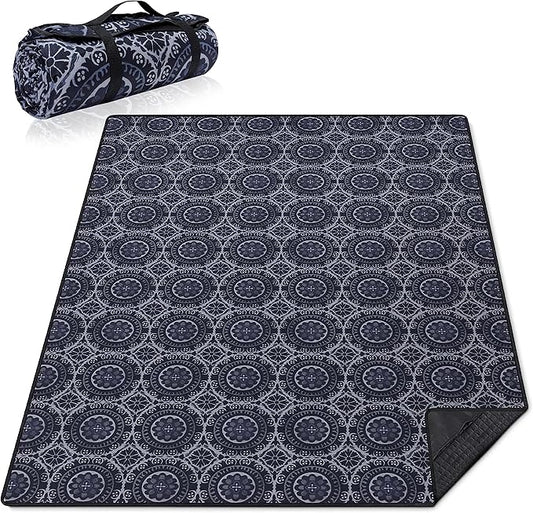 Extra Large Picnic Blankets Waterproof Foldable (60 "x 80") Beach Blanket Waterproof Sandproof,3-Layer Thicking Mat Outdoor Packable Camping Blanket