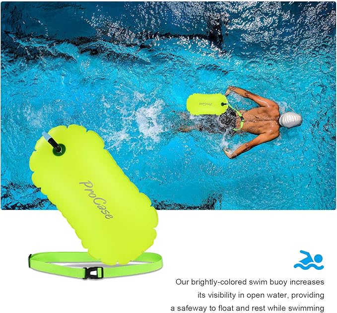 JOTO Waterproof Phone Pouch up to 7.0" Bundle with Swimming Bubble Safety Float with Adjustable Waist Belt