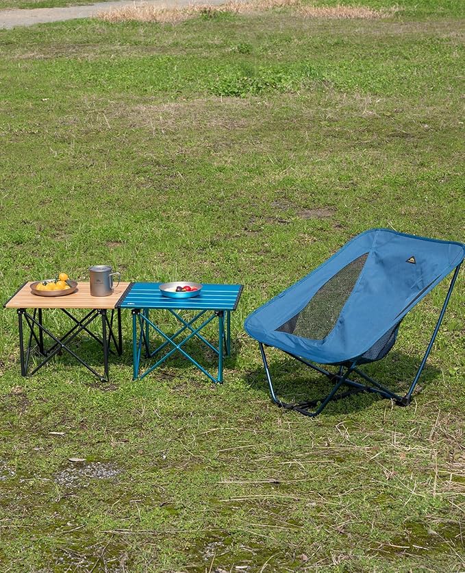 iClimb Ultralight Compact Camping Folding Table with Carry Bag (Reinforced Blue - S)