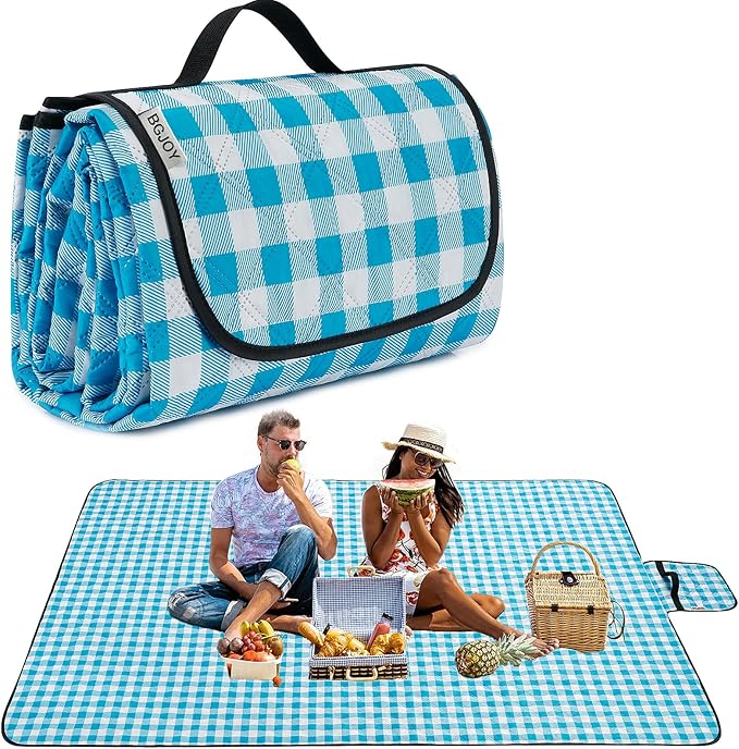Large Beach Blanket Waterproof Sandproof Picnic Blankets Outdoor Blanket Foldable Beach Mat Sandfree with Carry Strap Lightweight Beach Blankets fit 2 to 4 Adults for Beach Camping Grass Lawn Park