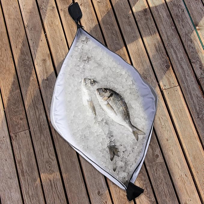 Goture Insulated Fish Cooler Bag, Leakproof Fish Kill Bag, Waterproof Fish Bag with Carry Handle and Strap, Portable Large Fishing Cooler Bag with Drain Plug, Keep Ice Cold All Day, 40inx16.5in