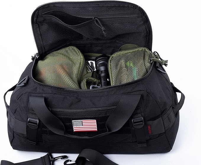 Tactical Duffle Bag MOLLE Gear Bag Carry on Travel Weekend Duffel Bag. Ideal for Hunting, Shooting Range, Law Enforcement, Camping, Travel and Viechle. 35L