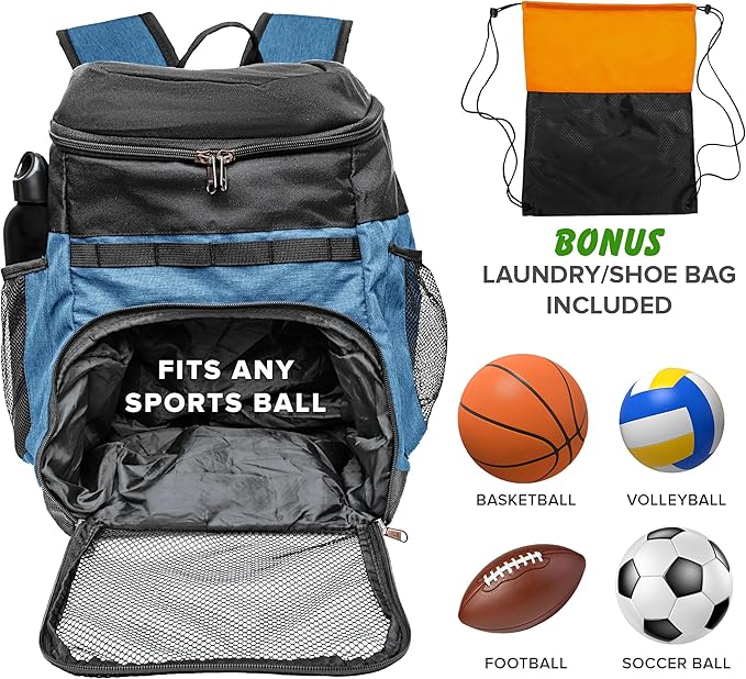 Basketball Backpack with Ball Compartment
