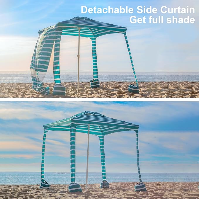 AMMSUN Beach Cabana Sidewall, Additional Privacy Sunwall for AMMSUN 6.2'×6.2' Beach Cabana, Easy Set Up and Take Down