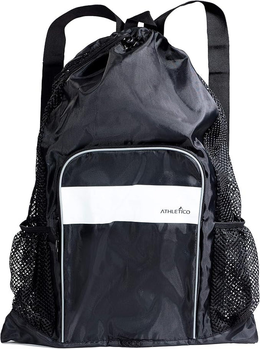 Athletico Mesh Swim Bag - Mesh Pool Bag With Wet & Dry Compartments for Swimming, the Beach, Camping and More