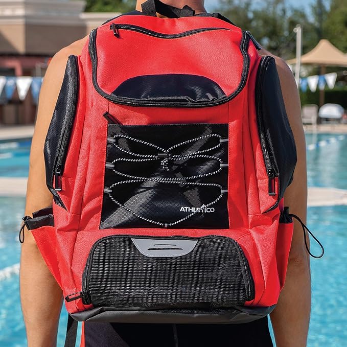 Athletico Swim Backpack - Swim Bag With Wet & Dry Compartments for Swimming, Beach, Camping - Pool Bags With Laptop Sleeve