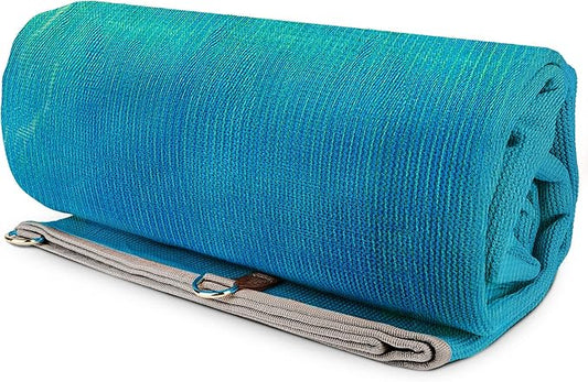 CGEAR Original Sand-Free Outdoor Rug Camping Mat - Water-Resistant & Anti-Fade Material - Military-Grade - Reversible Design - Area Rug for Beach, RV, & Picnics - Includes Travel Bag