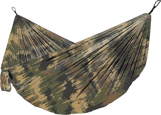 Hurley Duo Camping Hammock - 1 Person Portable Hammock for Camping, Heavy Duty Hammock with Parachute Nylon Fabric - Camping Accessories & Camping Gear for Outdoor Activities - Holds Up to 400lbs