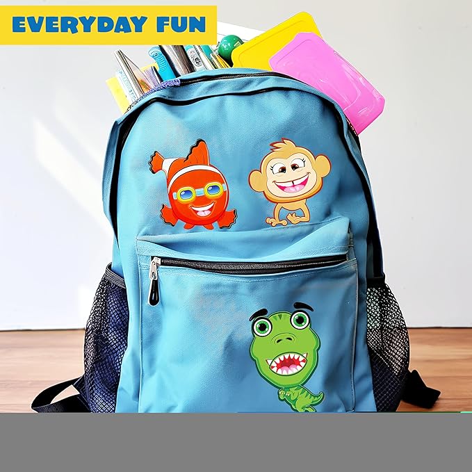 JOYIN 24PCS 9"x6" Make a face Stickers for Kids, Make Your Own Stickers, Mix and Match with Safaris Sea Farm and Dinosaur Animals, Party Favors Kids Crafts, Goodie Bags Stuffers