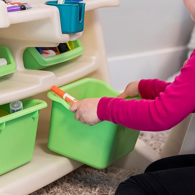 Step2 Flip & Doodle Easel Desk With Stool, Kids 2 in 1 Activity Table, Art Board, Made of Durable Plastic, For Toddlers 2+ Years Old