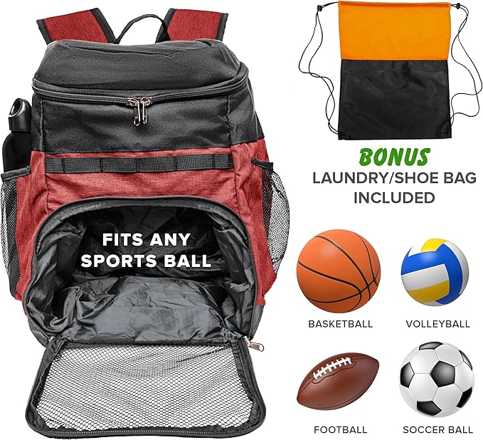 Basketball Backpack with Ball Compartment