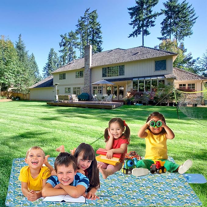 Picnic Blanket Beach Mat Extra Large Sandproof Waterproof Camping Blanket Portable Travel Blanket Play Mat for Outdoor Indoor Family Women Men Kids Beach BBQ Park Grass