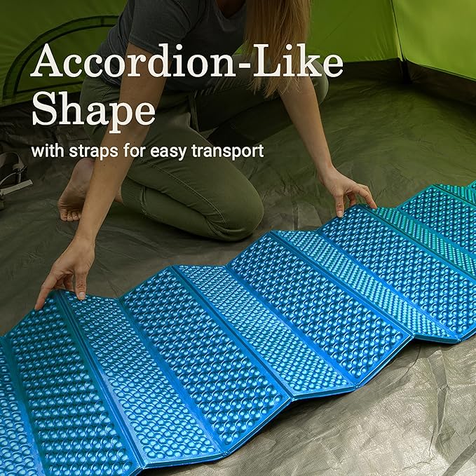 Coleman River Rest Lightweight Folding Foam Camping Sleeping Pad, 73 x 23 x 0.6 Inches, Comfortable Egg Carton Design, Insulated for Extra Warmth