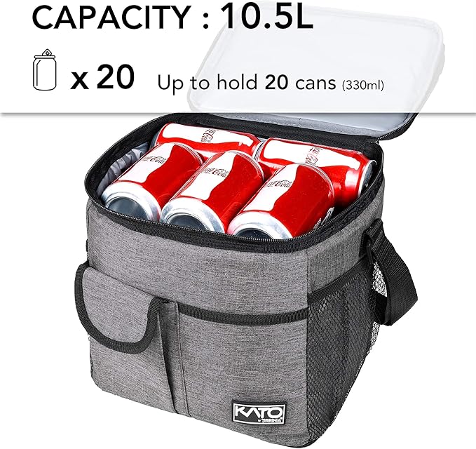 Tirrinia Large Insulated Lunch Bag for Women Men, 10L Leakproof Thermal Reusable Lunch Box for Adult, Tall Meal Prep Lunch Cooler Tote with 4 Pockets for Office Work