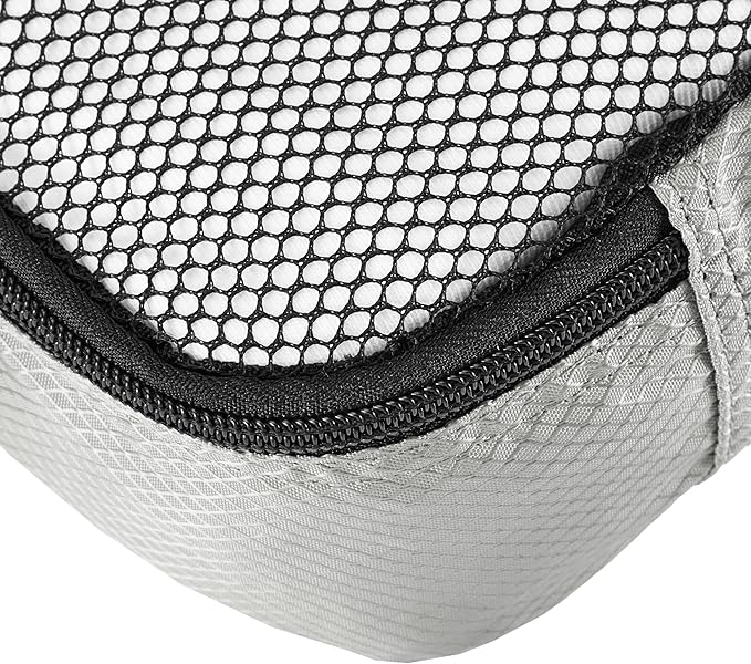 Amazon Basics Small Packing Cubes for Travel, Packing Organizers, 4-Piece-Set With Double Zipper Pulls and Mesh Top Panel, 100% Durable Polyester, Gray, 11"L x 6.8"W x 3"H