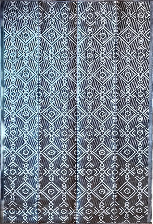 BalajeesUSA Outdoor Rug - 5x7 Grey Reversible Recycled Plastic Straw Patio Decor Waterproof Large RV Camper mat Camping 7032