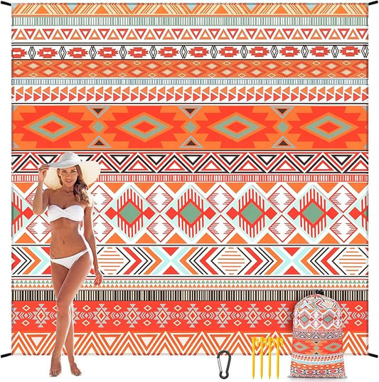 AISPARKY Beach Blanket Waterproof Sandproof Quick Drying Beach Mat Extra Large Outdoor Picnic Blanket for Travel Camping Hiking