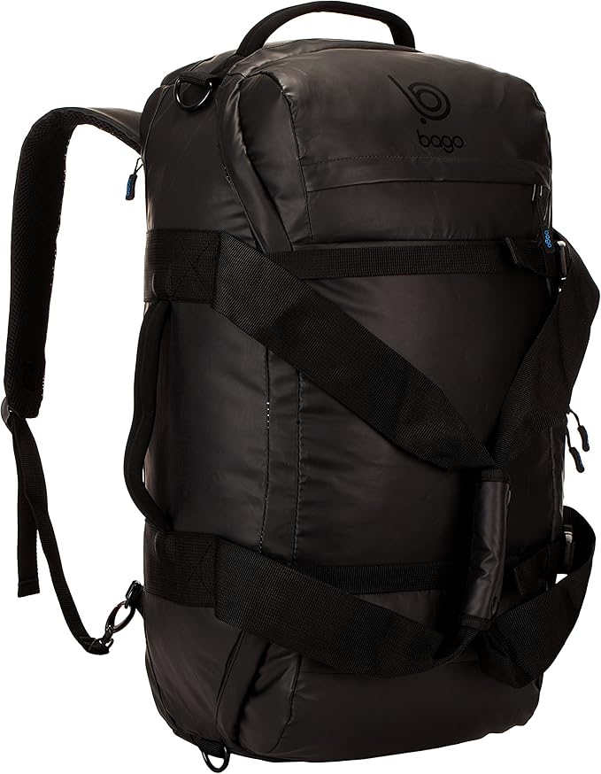 bago Waterproof Duffel Bag Backpack For Men & Women - 3 Way Duffel Backpack for Travel Camping Gear & Sports - Heavy Duty Travel Duffle Bag Backpack With Straps - Travel Backpack for Men (Black)
