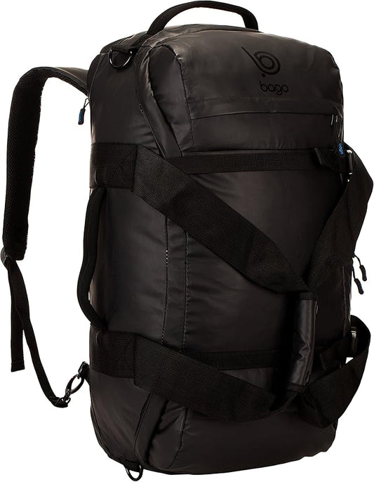 bago Waterproof Duffel Bag Backpack For Men & Women - 3 Way Duffel Backpack for Travel Camping Gear & Sports - Heavy Duty Travel Duffle Bag Backpack With Straps - Travel Backpack for Men (Black)