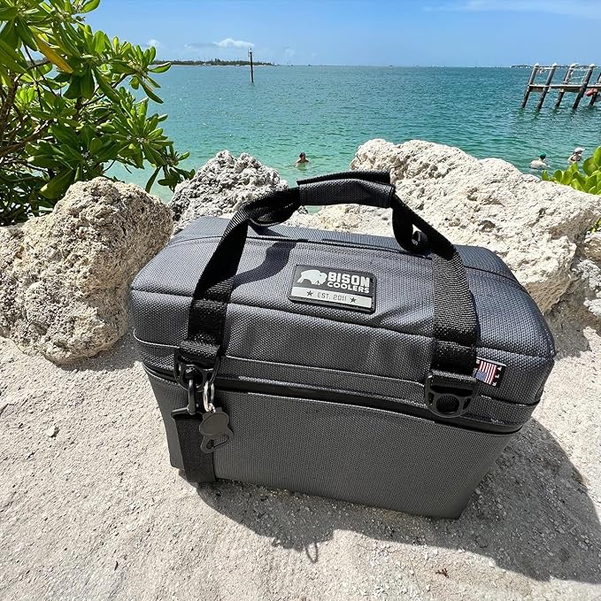 Bison Coolers Softpak Series, Made in USA, Soft Cooler Bag Insulated Leak Proof for Beach, Travel, Camping, Picnic, Car, Trips, 24+ Hour Ice Retention