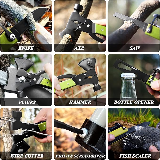 Christmas Gifts for Men Dad, RoverTac Multitool Axe for Mens Gifts, Gifts for Dad Husband Dad Boyfriend, Christmas Gifts Mens Stocking Stuffers-14 in 1 Multi Tool Axe Hatchet