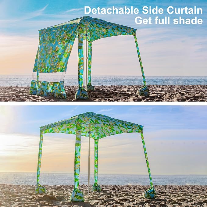 AMMSUN Beach Cabana Sidewall, Additional Privacy Sunwall for AMMSUN 6.2'×6.2' Beach Cabana, Easy Set Up and Take Down