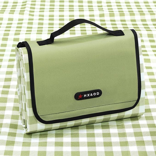 Outdoor Picnic Blanket 80"X80" Picnic Mat Extra Large Camping Blanket Beach Blanket Foldable Waterproof Sand Mat Hiking Travel Family Concerts(Green)