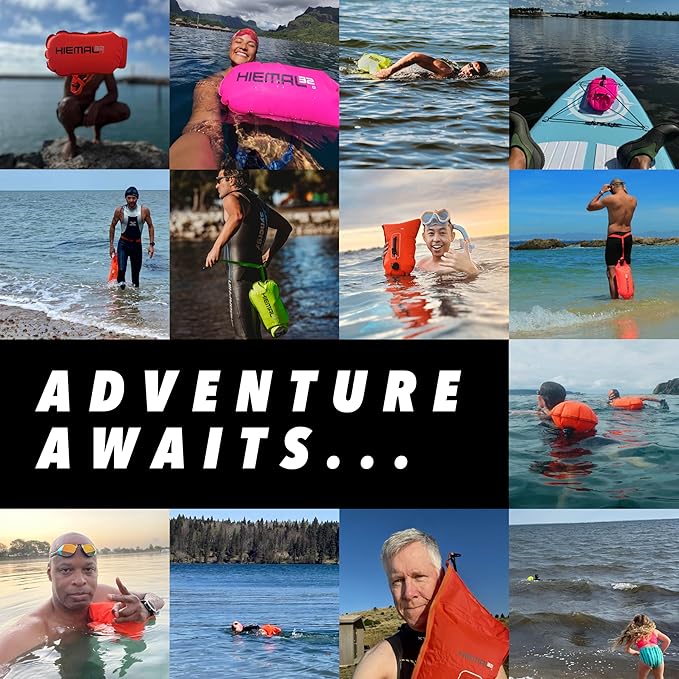 Swim Buoy for Open Water with Dry Bag 15L - Fully Waterproof Swim Bubble - Be Safe with Higher Visibility, Toughened Nylon and Rest Handle Swimming Buoy - Open Water Buoy for All Season Swimmers