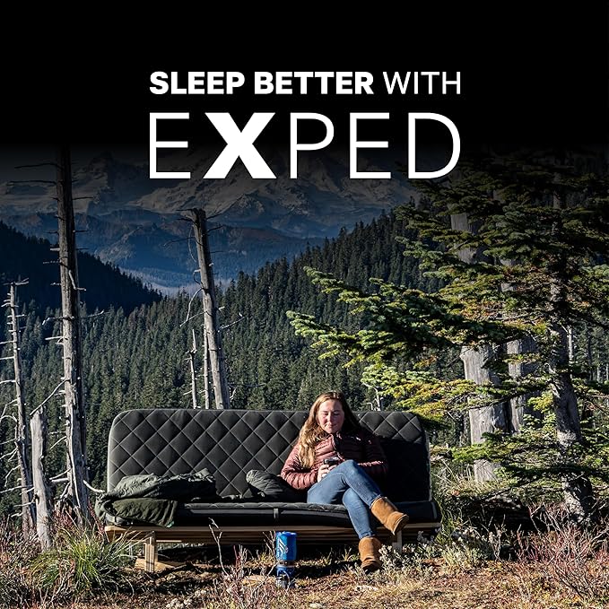 Exped LuxeMat Single MW - Self Inflating Luxury Sleeping Mat, 4” Foam Pad, Pump Included