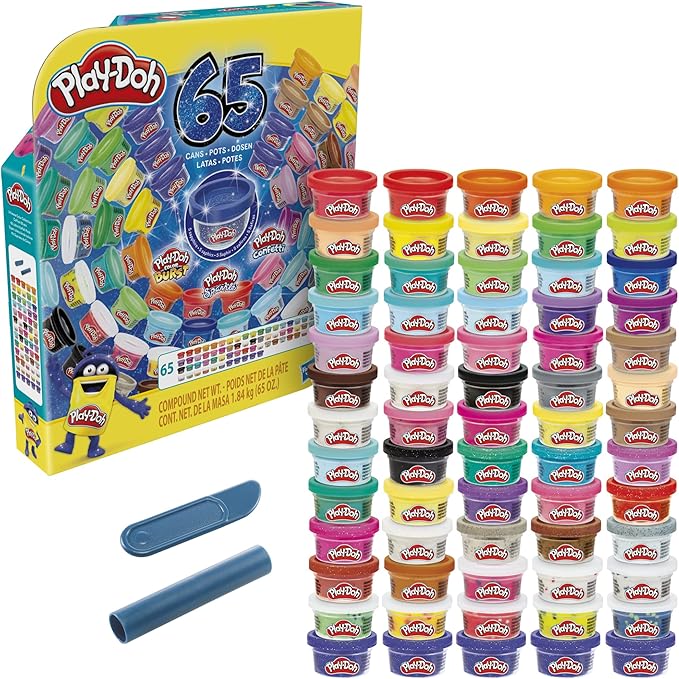 Play-Doh Ultimate Color Collection 65-Pack of Modeling Compound, Non-Toxic, 1-Ounce Fun Size Cans, Includes Sapphire, Sparkle, Confetti, Metallic Colors, and Color Burst (Amazon Exclusive)