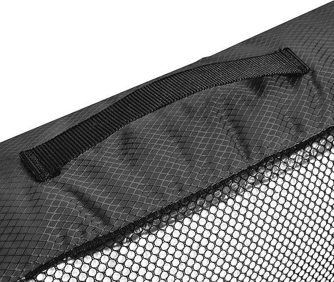 Amazon Basics Large Packing Cubes for Travel, Packing Organizers, 4-Piece-Set With Double Zipper Pulls and Mesh Top Panel, 100% Durable Polyester, Black, 17.5"L x 12.8"W x 3.3"H