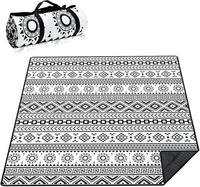 Extra Large Picnic Blankets Waterproof Foldable (80 "x 80") Beach Blanket Waterproof Sandproof,3-Layer Thicking Mat Outdoor Packable Camping Blanket(Bohemian)