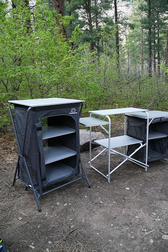 Foldable Roll Top Camping Pantry and Table, Made by Caddis Sports