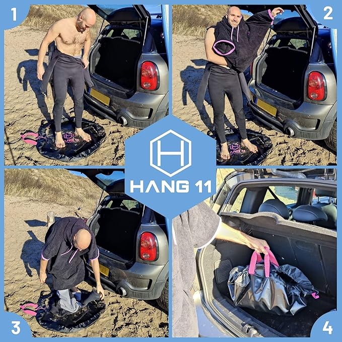 Hang 11 Wetsuit Changing Mat Bag - Surf Changing Mat with Shoulder Strap, Wetsuit Bag Waterproof, Keeps your Wet Suit & Car Clean, Surf Change Gear, Surfing Accessories, Surfing Gifts