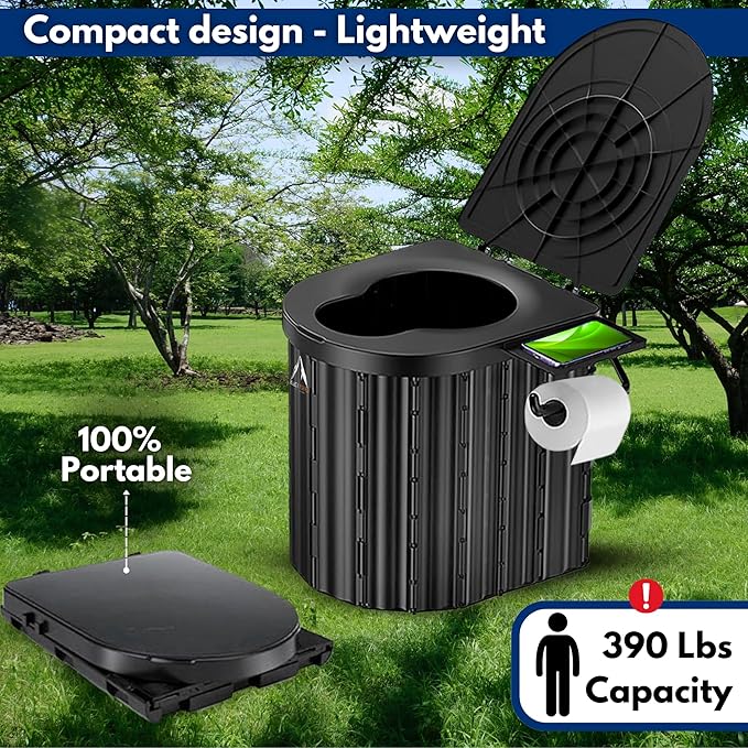 BlackTerra Portable Toilet for Adults - Portable Toilet for Camping Privacy Outdoor Bathroom Tent XL Portable Toilet Set for Adults