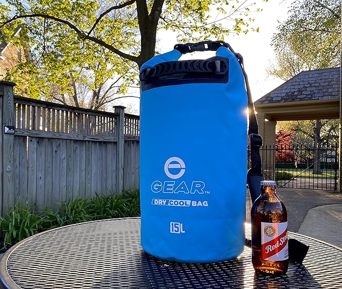 Dry Bag Floating Cooler - Roll Top Insulated Backpack – Portable, Collapsible, Waterproof with Padded Shoulder Strap - Perfect for Kayaking Fishing Beach Hiking -15L