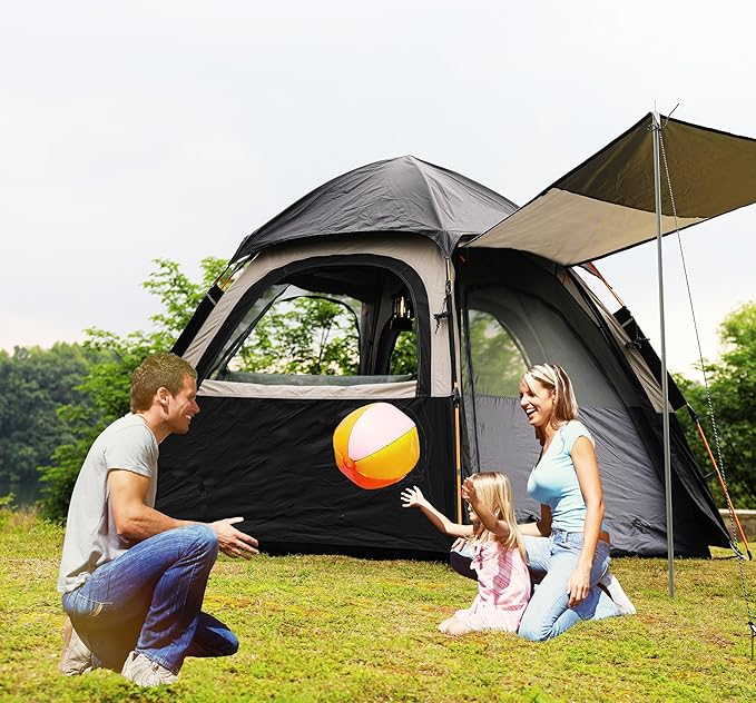 Camping Tent with Instant Setup, 2/3 Person Weatherproof Tent Easy Quick Set Up in 60 Seconds with Rainfly Backpack Tent for Family Camping & Hiking, Upgraded Ventilation,Center Height 66-inch