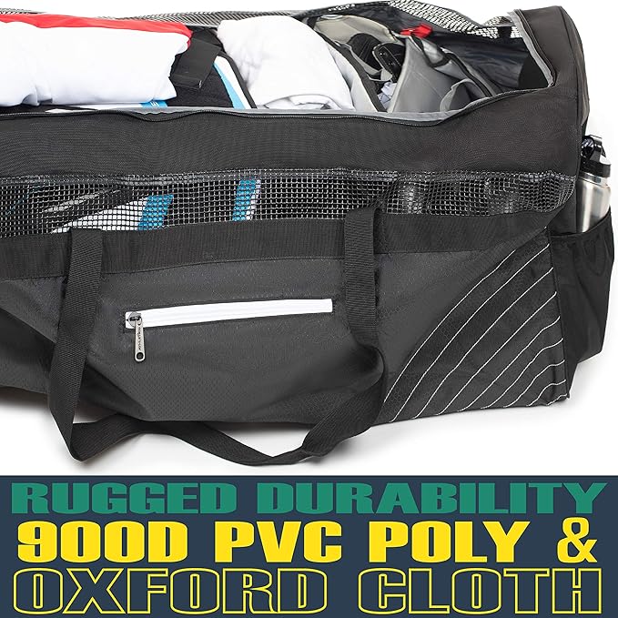 Athletico Hockey Duffle Bag - 35" Large Ice Hockey Duffel XXL Travel Bag for Equipment & Gear, with Included Organizer Caddy (Back)