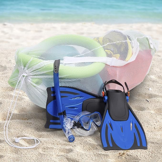 Champion Sports Mesh Equipment Bag – Heavy-Duty Nylon Drawstring Bag with Lock & ID Tag, Breathable Storage Sack for Balls, Swim Gear, Laundry & Toys, Multiple Sizes & Colors