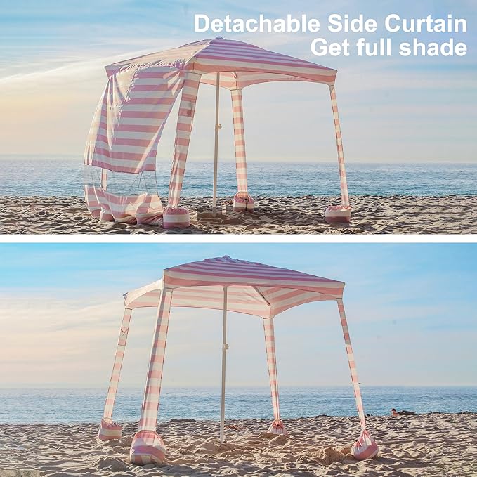 AMMSUN Beach Cabana Sidewall, Additional Privacy Sunwall for AMMSUN 6.2'×6.2' Beach Cabana, Easy Set Up and Take Down