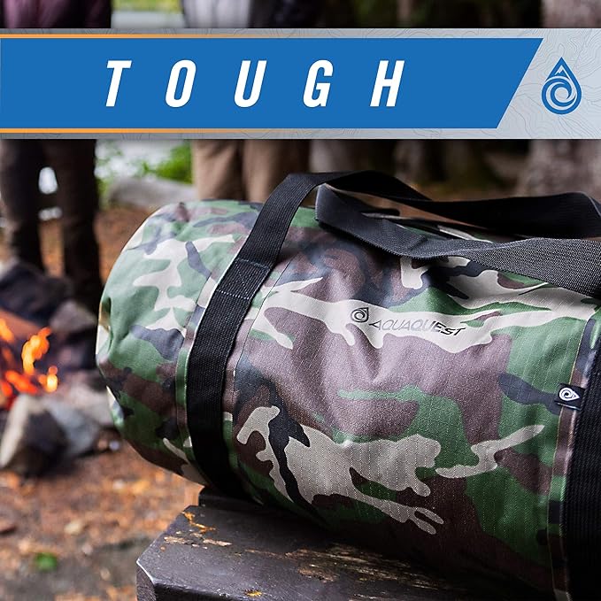 AquaQuest Kuta Zip Duffel - 100% Waterproof Body + Water Resistant Zip, Tough, Lightweight, Practical - Protective Minimalist Bag for Sport, Gym, Travel - 30L Black