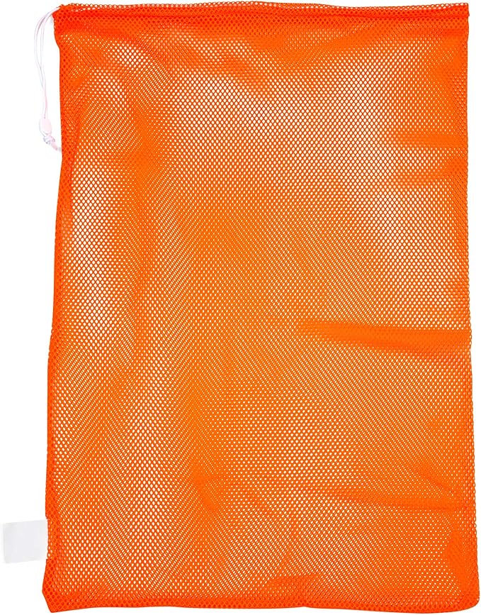 Champion Sports Mesh Equipment Bag – Heavy-Duty Nylon Drawstring Bag with Lock & ID Tag, Breathable Storage Sack for Balls, Swim Gear, Laundry & Toys, Multiple Sizes & Colors