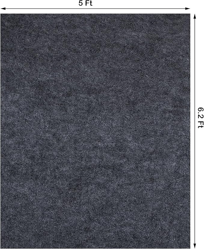 DECOHS 6.2 x 5 Ft Camping Tent Carpet Mat- Waterproof Outdoor Tent Rug- Portable Cutable Picnic Camping Floor Blanket for Outdoor Camping Lawn Supplies, Large, Black