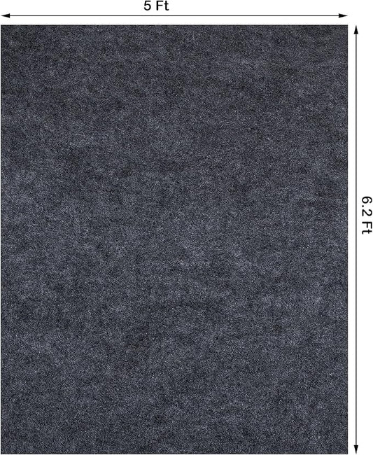 DECOHS 6.2 x 5 Ft Camping Tent Carpet Mat- Waterproof Outdoor Tent Rug- Portable Cutable Picnic Camping Floor Blanket for Outdoor Camping Lawn Supplies, Large, Black