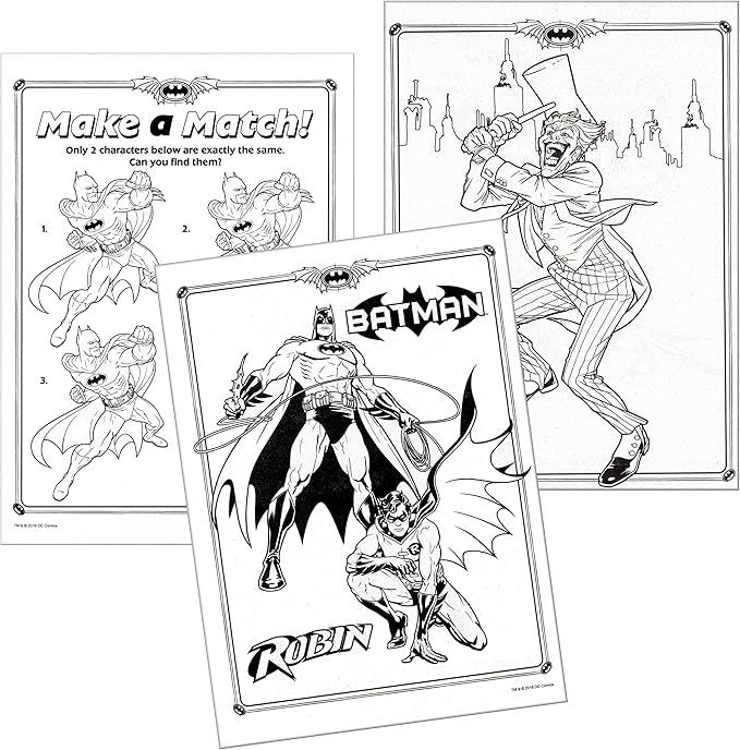 Batman Stickers Activity Set - Bundle Includes Batman Sticker Pad, Batman Reward Stickers, Batman Coloring Book, and 2-Sided Superhero Door Hanger